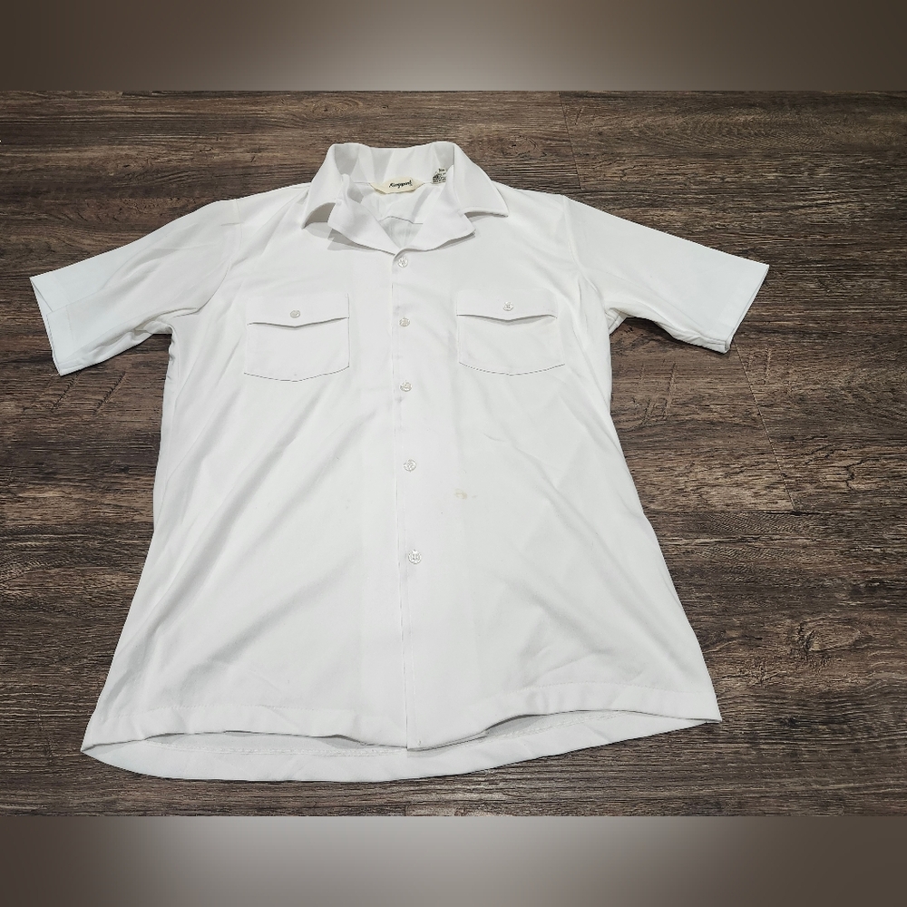 Kingsport Vintage Classic White Short Sleeve Shirt No Size See Measurements